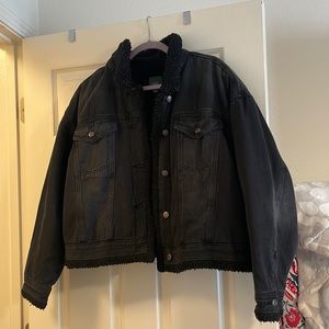 Oversized black jean jacket